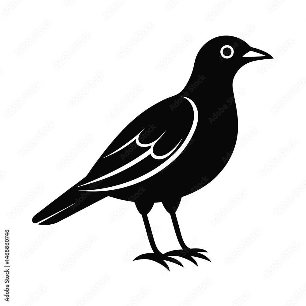 Fototapeta premium Hanging bird white background vector art illustration.
