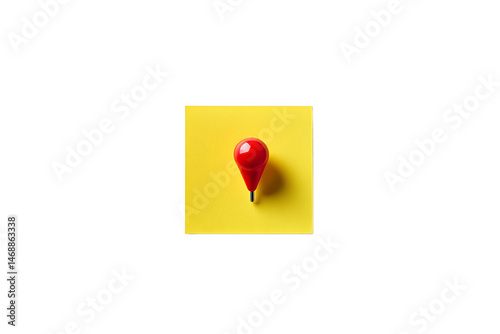 3D red pushpin or map pin icon isolated on transparent background for map, navigation, and reminder design
