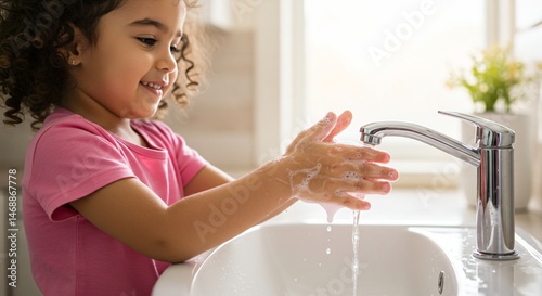 person girl child washing hands