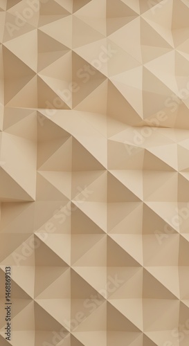 Beige Geometric Paper Texture, Abstract Triangle Pattern