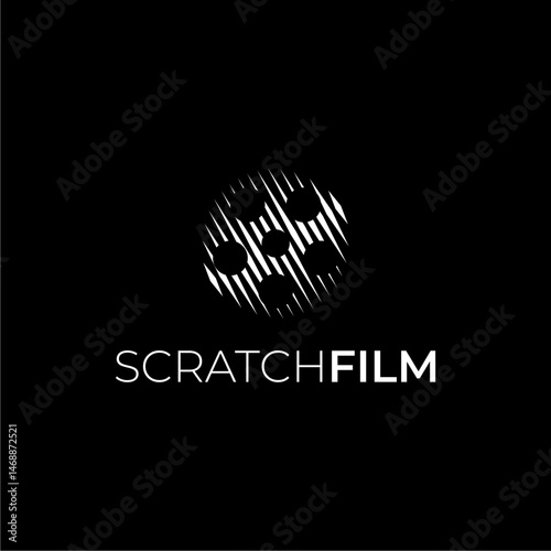 Scratch reel film logo design, reel film logo.