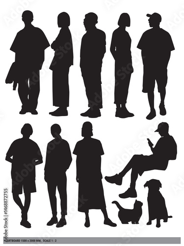 Human scales for presentation on scale 1 : 2