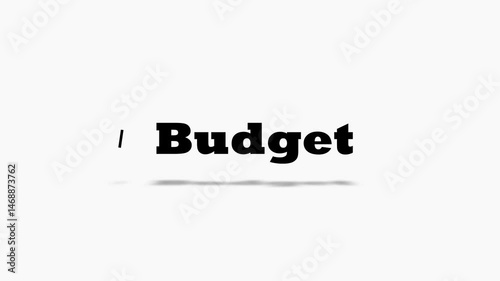 Financial Budget Icon: A modern, minimalist graphic displays the word 'Budget' in a bold, clear font. Representing fiscal planning, allocation of resources, and financial strategy.