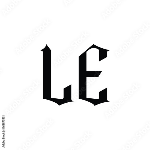 LE monogram logo design letter text name symbol monochrome logotype alphabet character simple logo