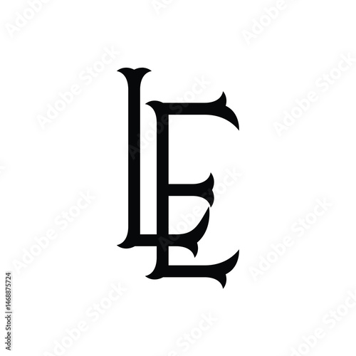LE monogram logo design letter text name symbol monochrome logotype alphabet character simple logo
