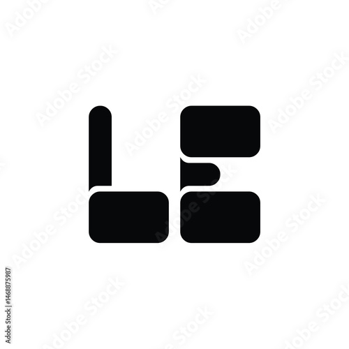 LE monogram logo design letter text name symbol monochrome logotype alphabet character simple logo
