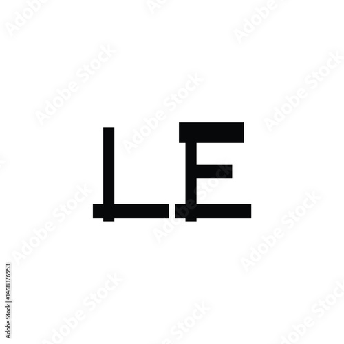 LE monogram logo design letter text name symbol monochrome logotype alphabet character simple logo