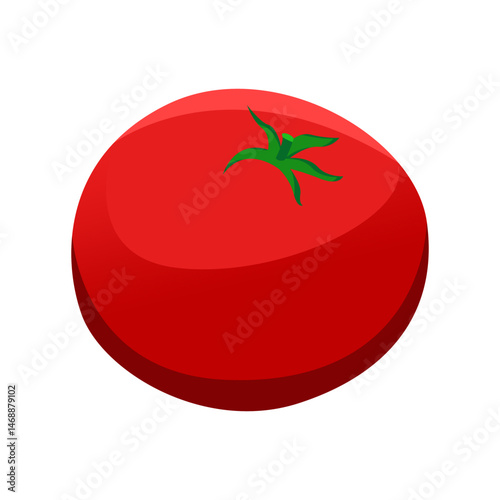Tomato fruit illustration, suitable for use as a design element with a plantation theme