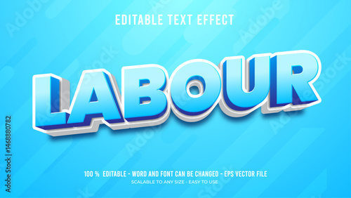 labour editable text effect labour editable 3d text