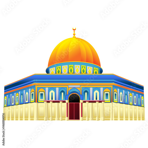 al-aqsa illustration, suitable for use in designs with an Islamic religious theme