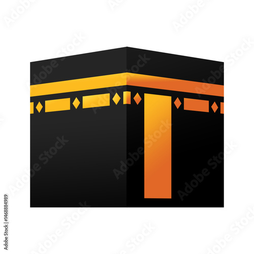 Kaaba illustration, suitable for use in designs with an Islamic religious theme
