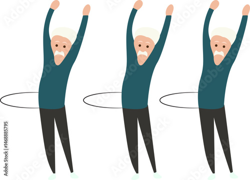 Elderly Men Group Exercise Routine