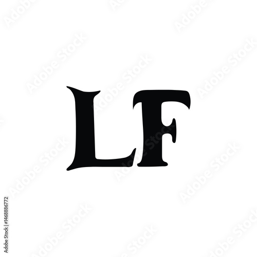 LF monogram logo design letter text name symbol monochrome logotype alphabet character simple logo