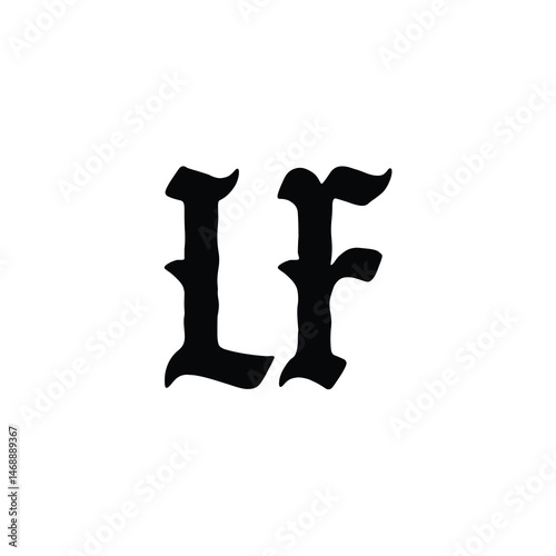 LF monogram logo design letter text name symbol monochrome logotype alphabet character simple logo