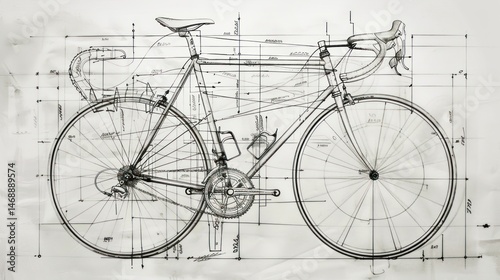 Bicycle technical drawing