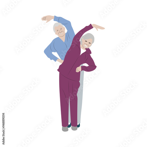 Senior Couple Stretching Exercise Routine
