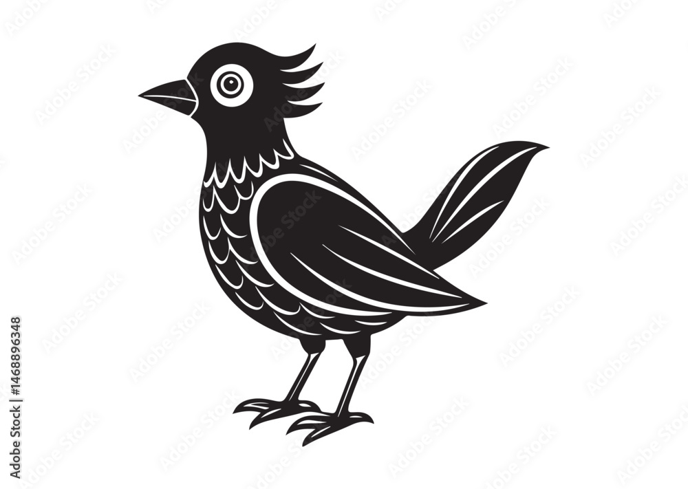 Fototapeta premium Cartoon Bird Silhouette Vector
