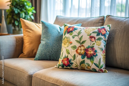 sofa with pillows