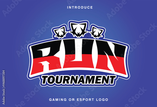 Name Gaming RUN Tournamnet Esport Logo Design Vector