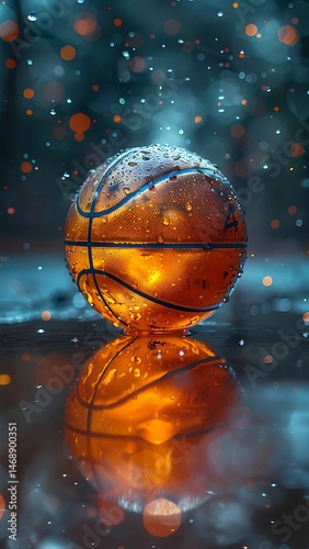 A clear glass sphere with water evokes a winter globe ornament, a delicate celebration of light and space