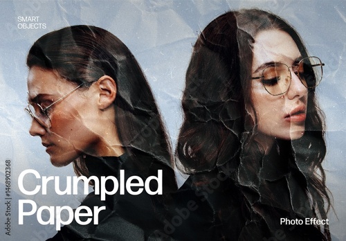 Crumpled Paper Photo Effect Template