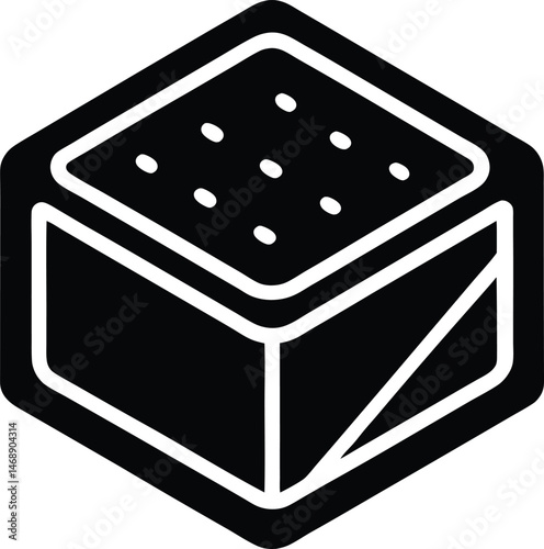 brownie square icon vector illustration
