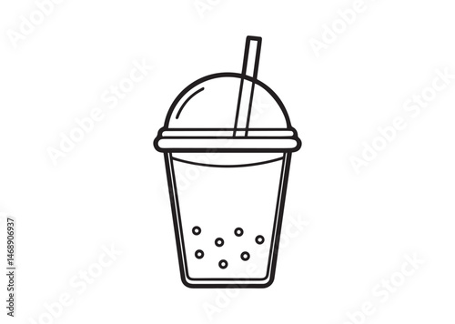 Bubble Tea Silhouette Vector