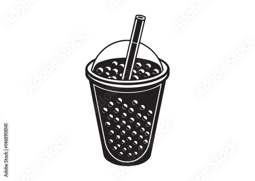 Bubble Tea Silhouette Vector