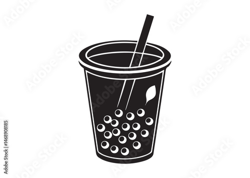 Bubble Tea Silhouette Vector