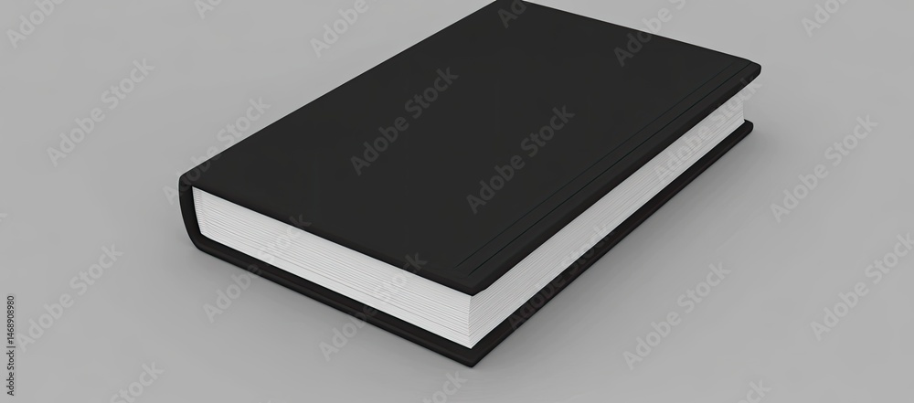 Black book mockup on a grey surface Black book mockup on a grey surface