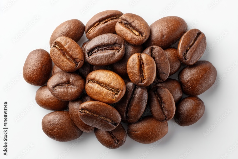 Naklejka premium Roasted Coffee Beans: A Rich, Detailed Still Life