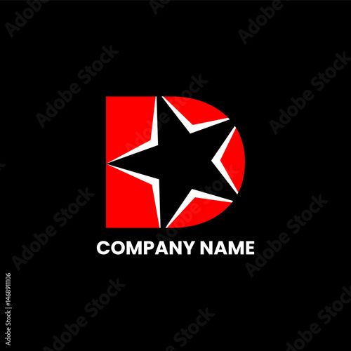 D alphabet star logo design
