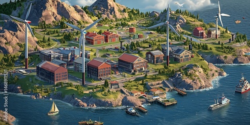 Coastal Community Embracing Renewable Energy Sources and Sustainable Living