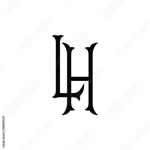 LH monogram logo design letter text name symbol monochrome logotype alphabet character simple logo