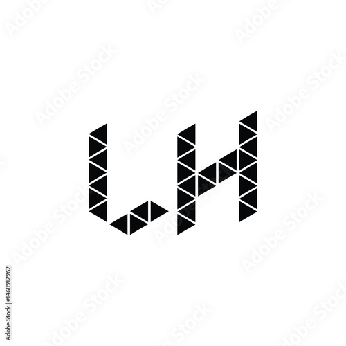 LH monogram logo design letter text name symbol monochrome logotype alphabet character simple logo