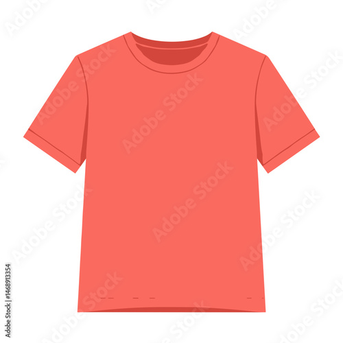 Plain coral t-shirt illustration without background