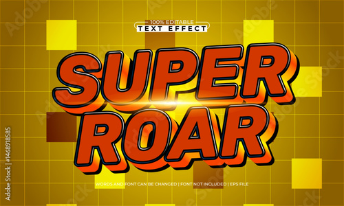 super roar editable text effect with a superhero and kids text style