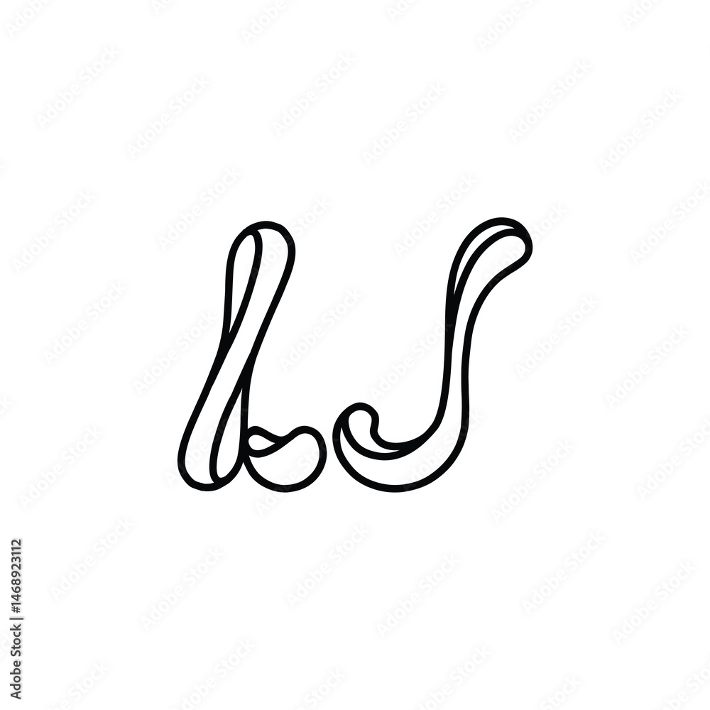 Obraz premium LJ monogram logo design letter text name symbol monochrome logotype alphabet character simple logo