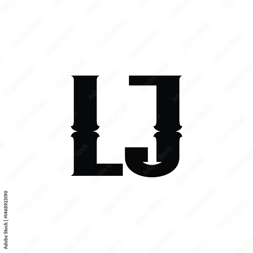 LJ monogram logo design letter text name symbol monochrome logotype alphabet character simple logo LJ monogram logo design letter text name symbol monochrome logotype alphabet character simple logo