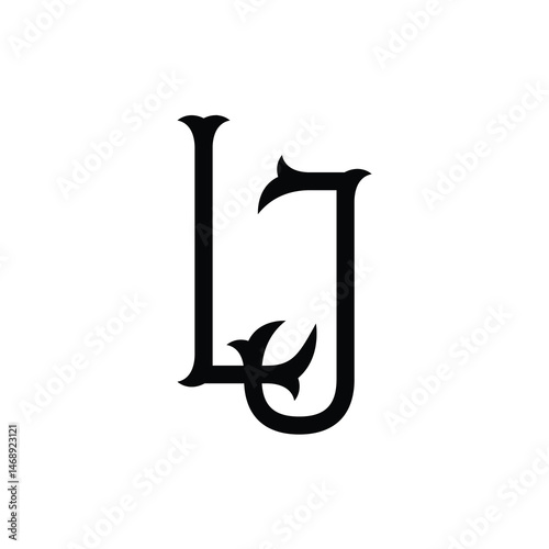 LJ monogram logo design letter text name symbol monochrome logotype alphabet character simple logo