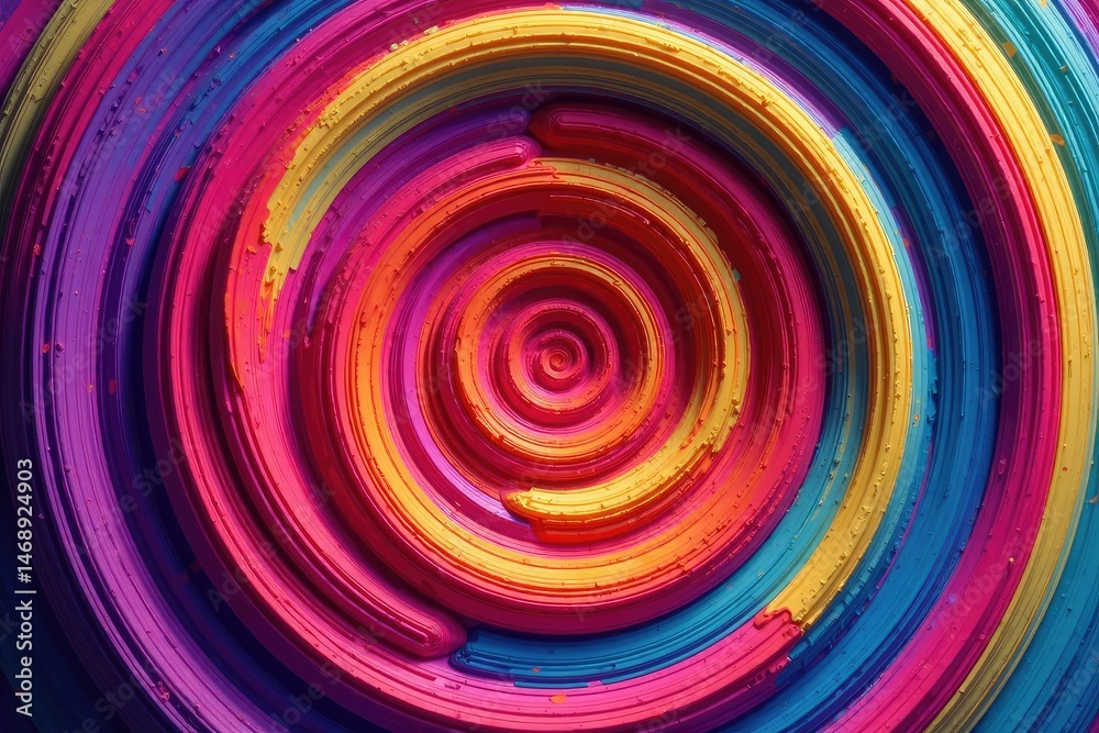 Obraz premium Abstract concentric circles ripple pattern, vibrant colors, graphic design element , template, element, gradient