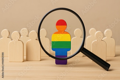 Colorful figure symbolizing diversity and inclusivity through a lens