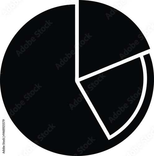 Pie Chart Silhouette Icon Vector Illustration