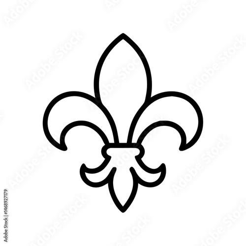 Fleur-de-lis symbol in minimalist style on white background  