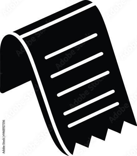 Receipt Silhouette Icon Vector Illustration