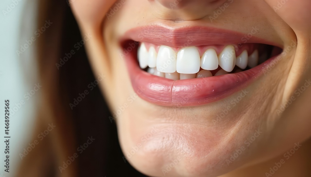 Obraz premium Close-up of gleaming white teeth after professional whitening treatment, showcasing a healthy smile , healthy, transformation