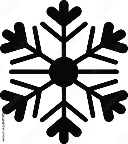 Snowflake Weather Silhouette Icon Vector Illustration