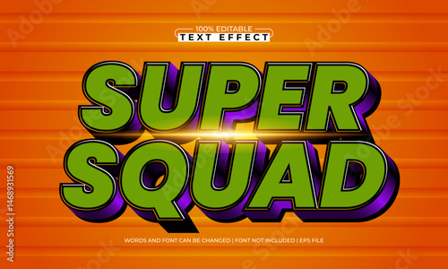 super squad editable text effect with a superhero and kids text style