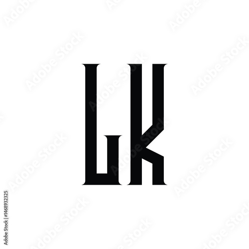 LK monogram logo design letter text name symbol monochrome logotype alphabet character simple logo
