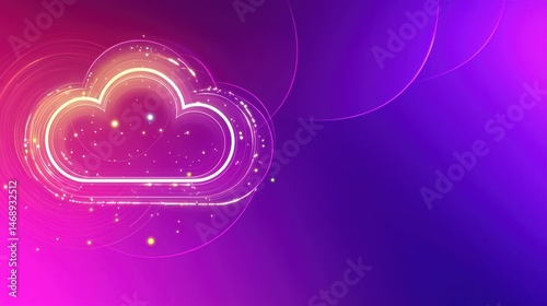 Vibrant Abstract Background with Cloud Symbol and Star Effects